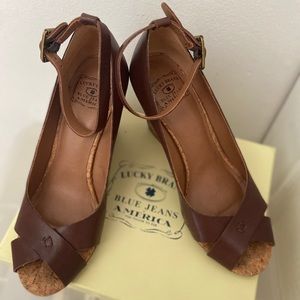 Lucky brand wedges with ankle strap